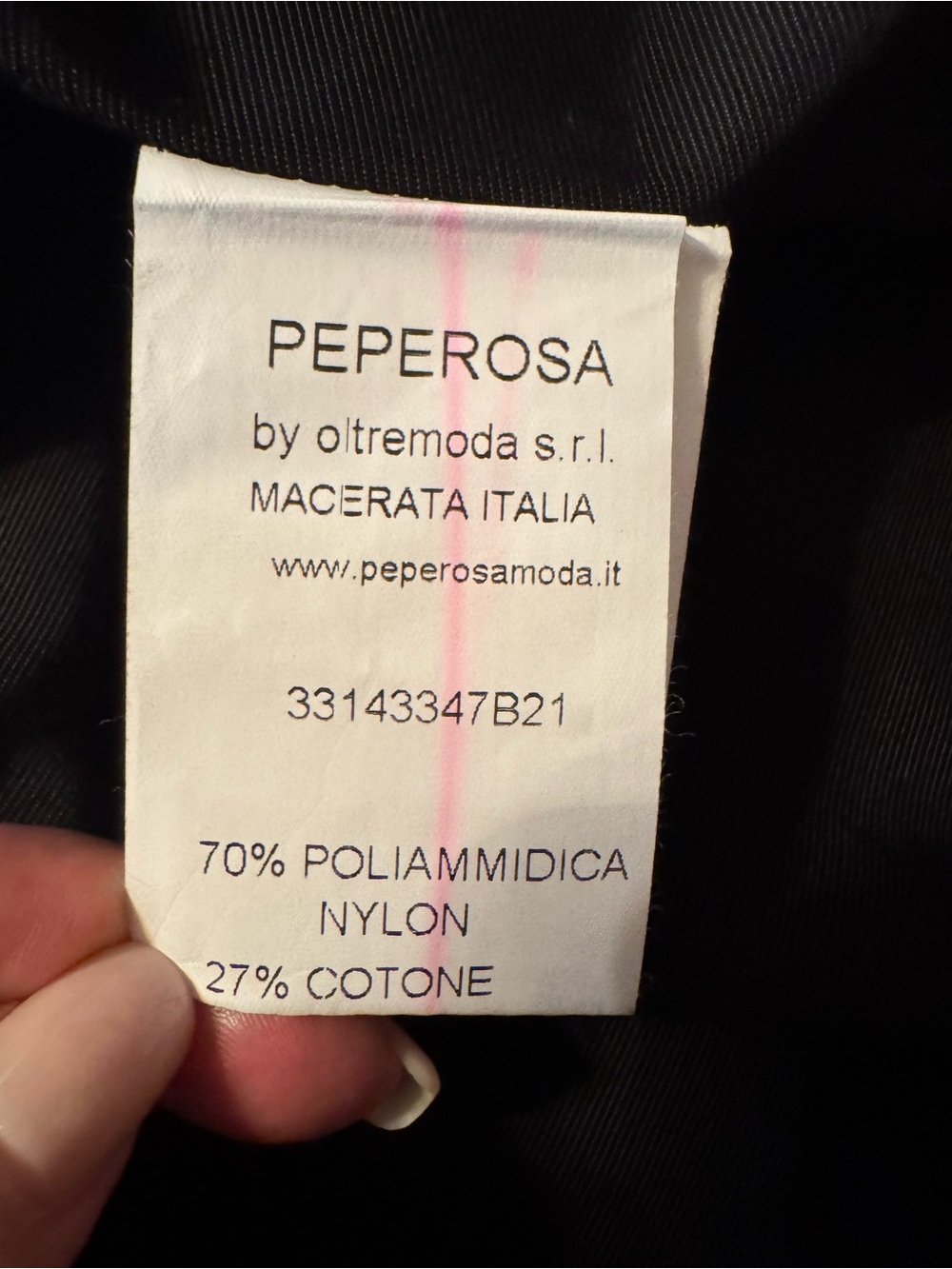 Peperosa Black Belted Trench Coat – Size Medium - Picture 6 of 7